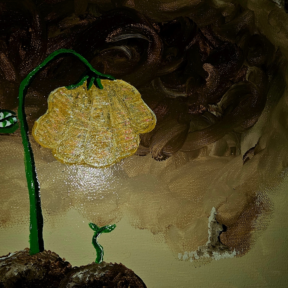 Yellow and Green Floral Canvas Art